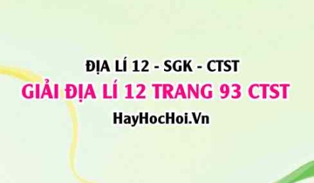Giải Địa lí 12 trang 93 Chân trời sáng tạo SGK
